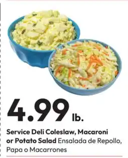 Stater Bros Service Deli Coleslaw, Macaroni or Potato Salad offer