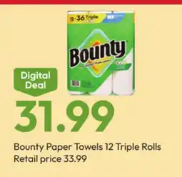 Stater Bros Bounty Paper Towels 12 Triple Rolls offer