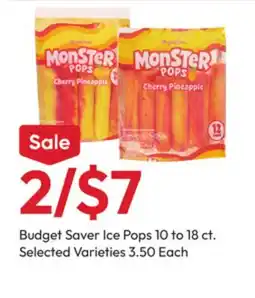 Stater Bros Budget Saver Ice Pops offer