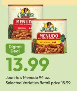 Stater Bros Juanita's Menudo offer