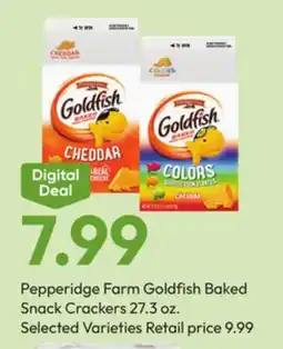 Stater Bros Pepperidge Farm Goldfish Baked Snack Crackers offer