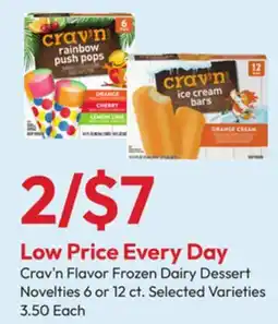 Stater Bros Crav'n Flavor Frozen Dairy Dessert Novelties offer