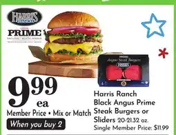 Pavilions Harris Ranch Black Angus Prime Steak Burgers or Sliders offer