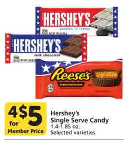Pavilions Hershey's Single Serve Candy offer