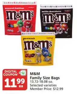 Pavilions M&M Family Size Bags offer