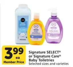Pavilions Signature SELECT or Signature Care Baby Toiletries offer