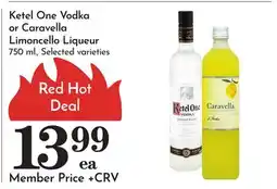 Pavilions Ketel One Vodka or Caravella Limoncello Liqueur offer