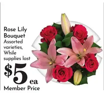 Pavilions Rose Lily Bouquet offer