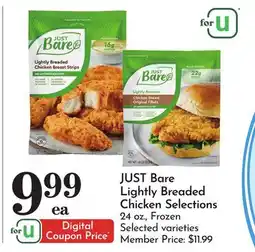 Pavilions JUST Bare Lightly Breaded Chicken Selections offer