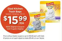 Ralphs Glad Kitchen Trash Bags offer