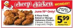 Albertsons 8 Piece Fried, Baked or Mango Habanero Chicken offer