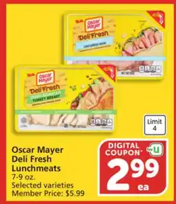 Albertsons Oscar Mayer Deli Fresh Lunchmeats offer