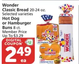 Albertsons Wonder Classic Bread 20-24 oz. Selected varieties Hot Dog or Hamburger Buns 8 ct offer