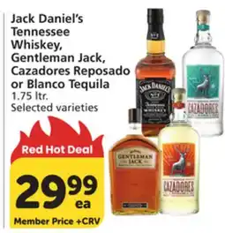 Albertsons Jack Daniel's Tennessee Whiskey, Gentleman Jack, Cazadores Reposado or Blanco Tequila offer