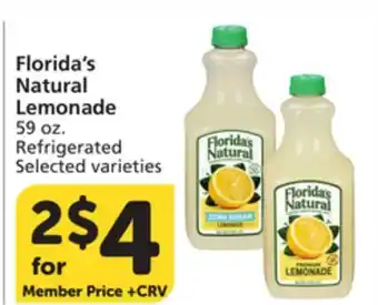 Albertsons Florida's Natural Lemonade offer