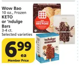 Albertsons Wow Bao 10 oz., Frozen KETO or 'ndulge Bars 3-4 ct offer