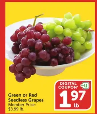 Albertsons Green or Red Seedless Grapes offer