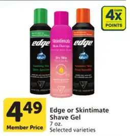Albertsons Edge or Skintimate Shave Gel offer