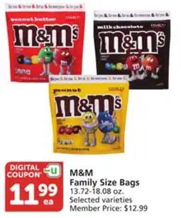 Albertsons M&M Family Size Bags offer