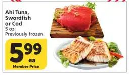 Albertsons Ahi Tuna, Swordfish or Cod offer
