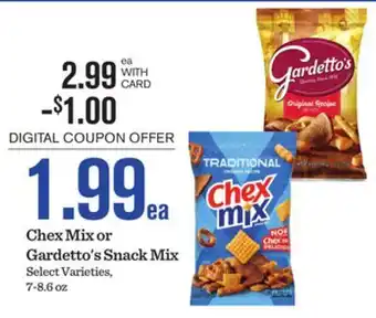 Mariano's Chex Mix or Gardetto's Snack Mix offer