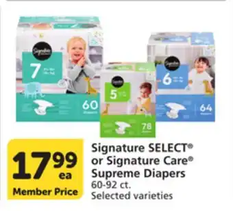 Albertsons Signature SELECT or Signature Care Supreme Diapers offer