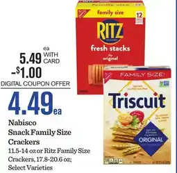 Mariano's Nabisco Snack Family Size Crackers offer