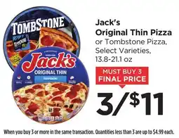 Food 4 Less Jack's Original Thin Pizza offer