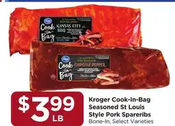 Food 4 Less Kroger Cook-In-Bag Seasoned St Louis Style Pork Spareribs offer
