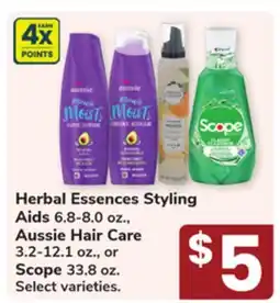 Jewel-Osco Herbal Essences Styling Aids 6.8-8.0 oz., Aussie Hair Care 3.2-12.1 oz., or Scope 33.8 oz offer