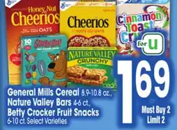Jewel-Osco General Mills Cereal 8.9-10.8 oz., Nature Valley Bars 4-6 ct., Betty Crocker Fruit Snacks 6-10 ct offer