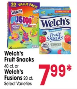 Jewel-Osco Welch's Fruit Snacks 40 ct. or Welch's Fusions 20 ct offer