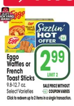 Jewel-Osco Eggo Waffles or French Toast Sticks offer