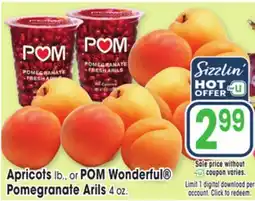 Jewel-Osco Apricots lb., or POM Wonderful Pomegranate Arils 4 oz offer