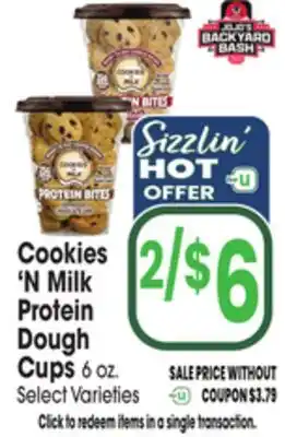 Jewel-Osco Cookies 'N Milk Protein Dough Cups offer