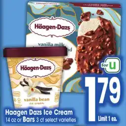 Jewel-Osco Haagen Dazs Ice Cream 14 oz or Bars 3 ct offer
