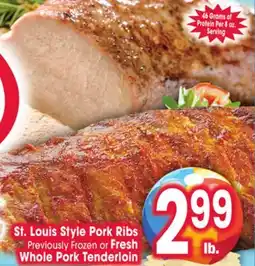 Jewel-Osco St. Louis Style Pork Ribs or Fresh Whole Pork Tenderloin offer