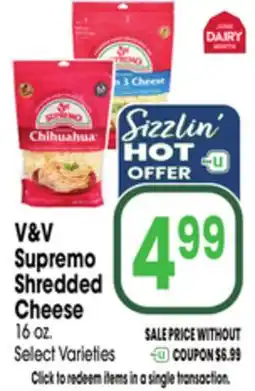 Jewel-Osco V&V Supremo Shredded Cheese offer