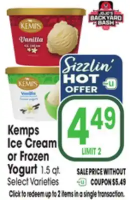 Jewel-Osco Kemps Ice Cream or Frozen Yogurt offer