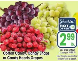 Jewel-Osco Cotton Candy, Candy Snaps or Candy Hearts Grapes offer