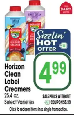 Jewel-Osco Horizon Clean Label Creamers offer