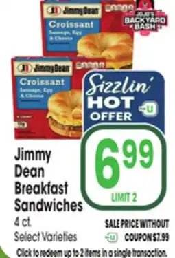 Jewel-Osco Jimmy Dean Breakfast Sandwiches offer