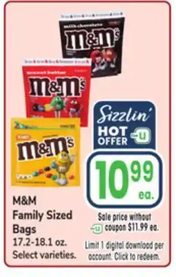 Jewel-Osco M&M Family Sized Bags offer