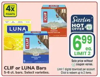 Jewel-Osco CLIF or LUNA Bars offer