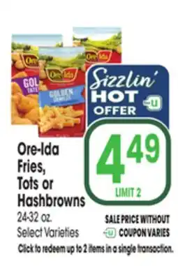 Jewel-Osco Ore-Ida Fries, Tots or Hashbrowns offer