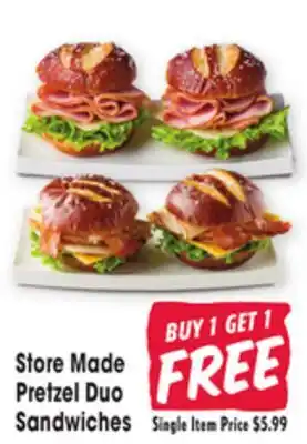 Jewel-Osco Store Made Pretzel Duo Sandwiches offer