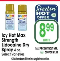 Jewel-Osco Icy Hot Max Strength Lidocaine Dry Spray offer