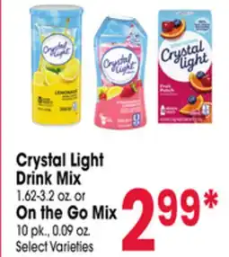 Jewel-Osco Crystal Light Drink Mix 1.62-3.2 oz. or On the Go Mix 10 pk., 0.09 oz offer