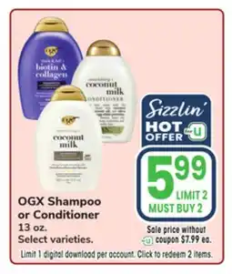 Jewel-Osco OGX Shampoo or Conditioner offer
