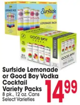 Jewel-Osco Surfside Lemonade or Good Boy Vodka Cocktail Variety Packs offer